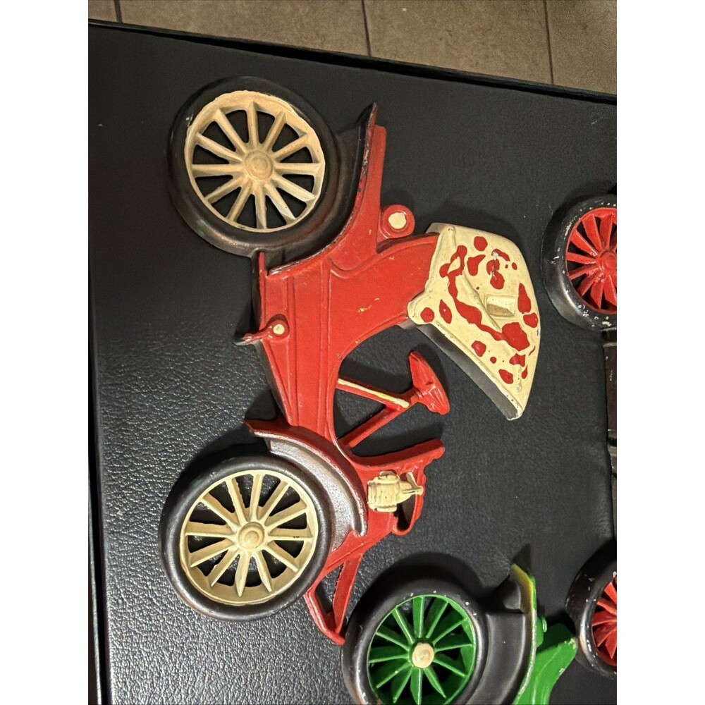 3 Antique Cars Wall Plaque Midwest vintage cast aluminum metal 1910